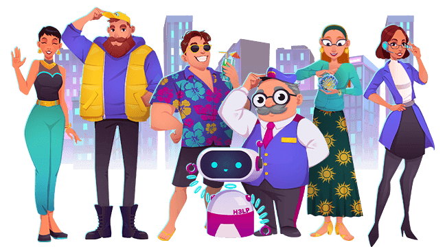 Uptown Aces Casino neighborhood characters